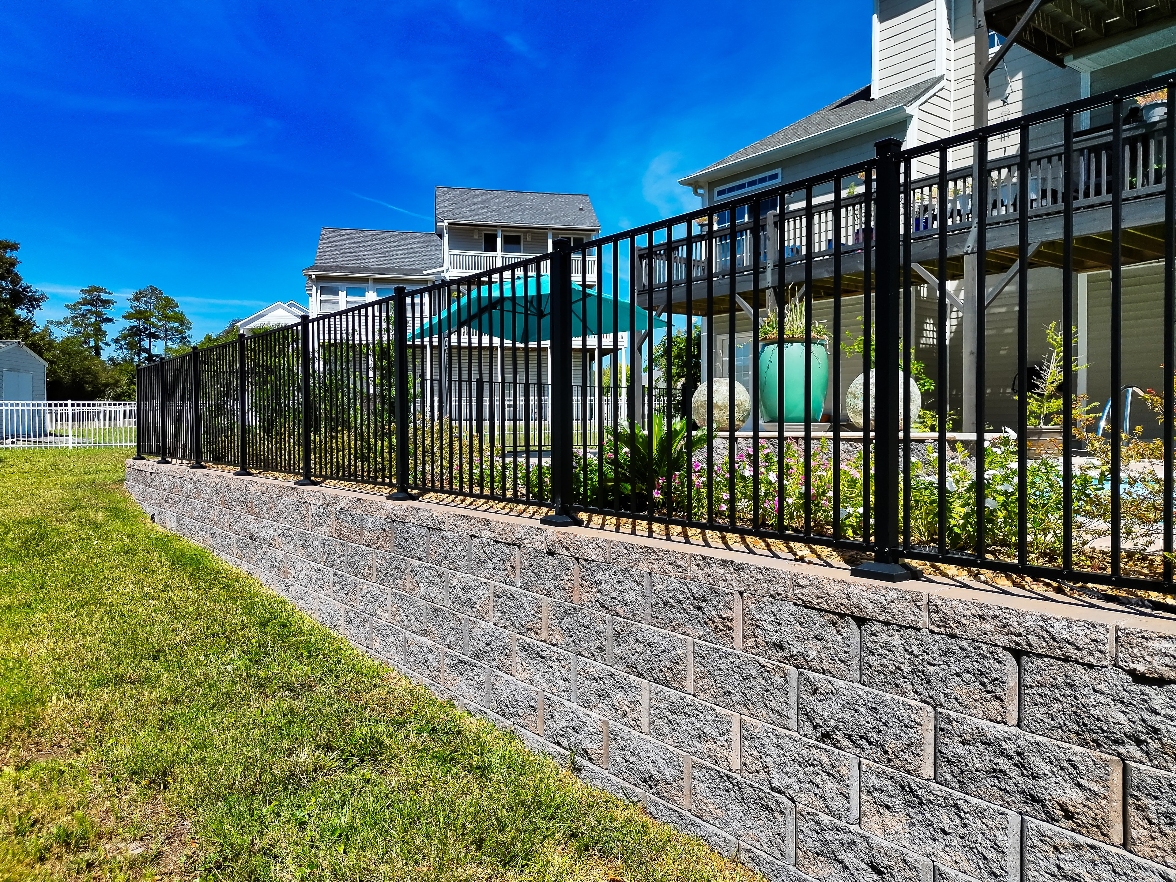 Cedar wood fence installation
